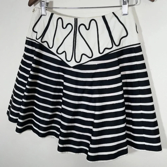 Anthropologie Leifsdottir Knee Length Ruffle Striped Tiered Skirt - Picture 8 of 11